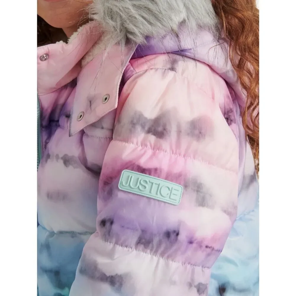 Girls Justice Matte Puffer Bomber Coat Size XS